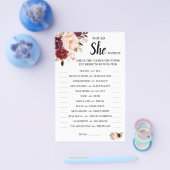 彼女はむしろマルサラのブライダルシャワーのゲームカード チラシ (シングル)