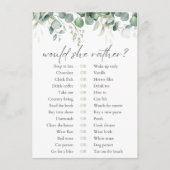 彼女はむしろユーカリブライダルシャワーゲーム エンクロージャーカード (正面)