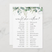 彼女はむしろユーカリブライダルシャワーゲーム エンクロージャーカード (正面/裏面)