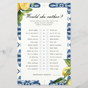 彼女はむしろレモンポジターノブライダルシャワーゲーム