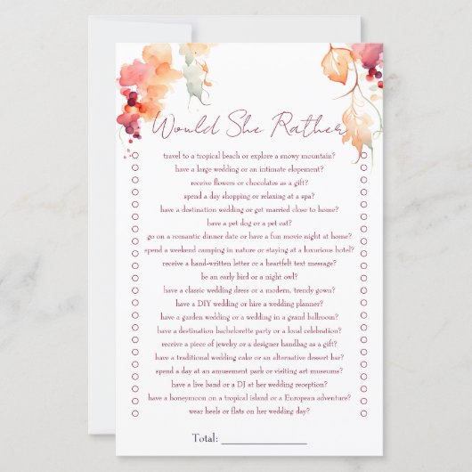 彼女はむしろワイナリーブライダルシャワーゲーム (正面)