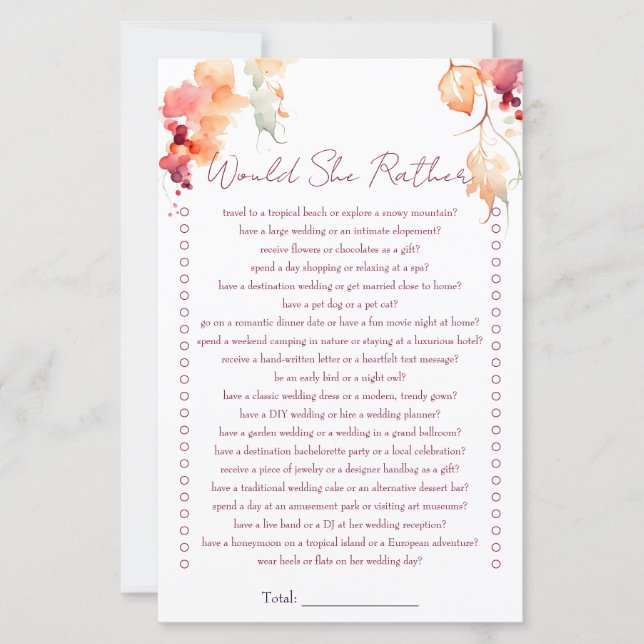 彼女はむしろワイナリーブライダルシャワーゲーム (正面)