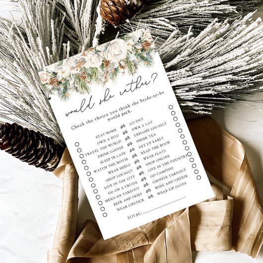 彼女はむしろ冬のフローラブライダルシャワーゲーム