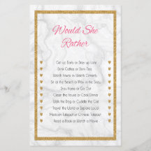 彼女はむしろ大理石の金ゴールドブライダルシャワーゲーム