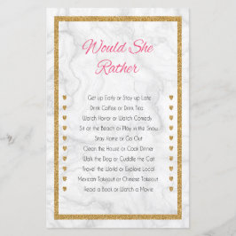 彼女はむしろ大理石の金ゴールドブライダルシャワーゲーム