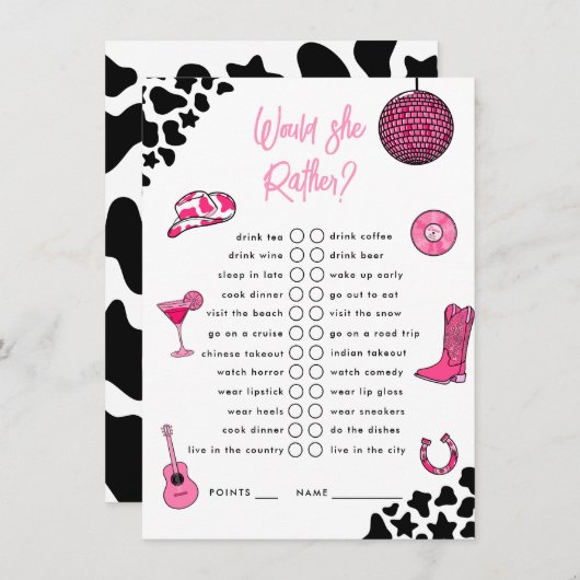 彼女はむしろ女性のカーボーイディスコバチェロレッテ エンクロージャーカード (正面/裏面)