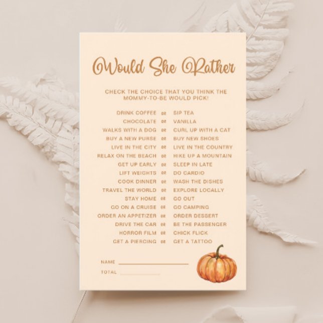 彼女はむしろ小さなかぼちゃの赤ちゃんシャワーゲーム (クリエイターアップロード済み)