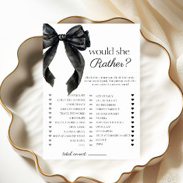 彼女はむしろ弓のブライダルシャワーのゲームカード 招待状