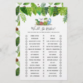 彼女はむしろ恐竜の赤ちゃんシャワーのゲーム (正面/裏面)