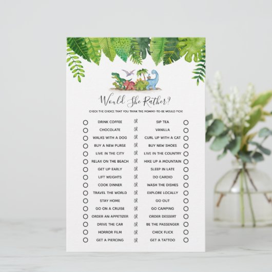 彼女はむしろ恐竜の赤ちゃんシャワーのゲーム (スタンド正面)