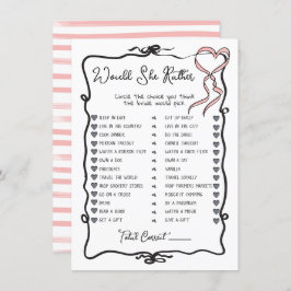 彼女はむしろ手引き弓のブライダルシャワーゲーム 招待状