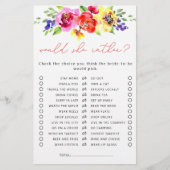 彼女はむしろ明るいフローラブライダルシャワーゲーム (正面)