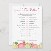 彼女はむしろ柑橘系のブライダルシャワーのゲームカードを 招待状 (正面)