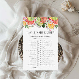 彼女はむしろ柑橘系の夏のブライダルシャワーゲーム