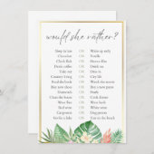 彼女はむしろ熱帯のブライダルシャワーゲームを エンクロージャーカード (正面/裏面)