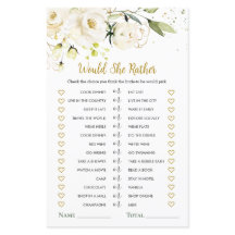 彼女はむしろ白いバラのブライダルシャワーゲーム