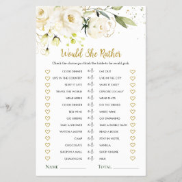 彼女はむしろ白いバラのブライダルシャワーゲーム チラシ