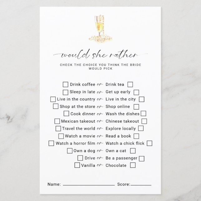 彼女はむしろ真珠のプロセッコブライダルシャワー (正面)