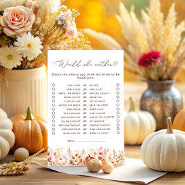 彼女はむしろ秋カボチャブライダルシャワーゲーム