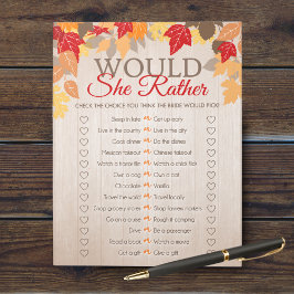 彼女はむしろ秋ブライダルシャワーのゲームパック ノートパッド