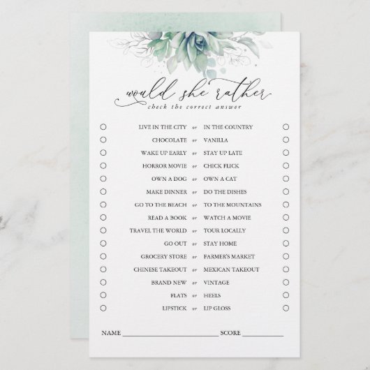 彼女はむしろ緑のブライダルゲームを吸うか (正面/裏面)