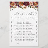 彼女はむしろ花のブライダルシャワーゲームを落とすだろうか (正面)