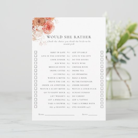 彼女はむしろ花のブライダルシャワーゲームを落とすだろうか 招待状 (スタンド正面)