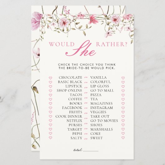 彼女はむしろ蝶のフローラブライダルシャワー (正面/裏面)