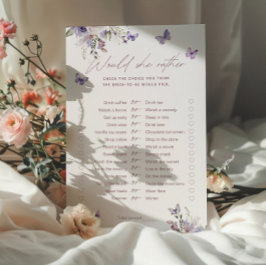 彼女はむしろ蝶のブライダルシャワーのゲームカード