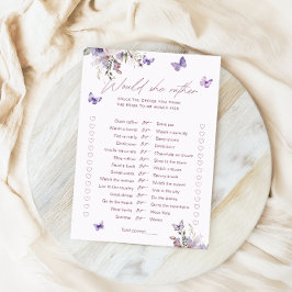 彼女はむしろ蝶のブライダルシャワーのゲームカード 招待状