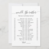 彼女はむしろ誕生日パーティーゲームカードを望む 招待状 (正面)