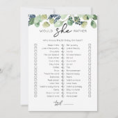 彼女はむしろ誕生日パーティーゲームカードを望む 招待状 (正面)