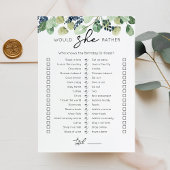 彼女はむしろ誕生日パーティーゲームカードを望む 招待状