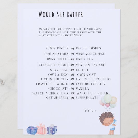彼女はむしろ赤ちゃんシャワーのゲームを望む (正面/裏面)