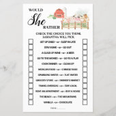 彼女はむしろ赤ちゃんシャワーのゲームカードを育てるか チラシ (正面)