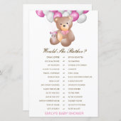 彼女はむしろ赤ちゃんシャワーゲーム印刷 (正面/裏面)