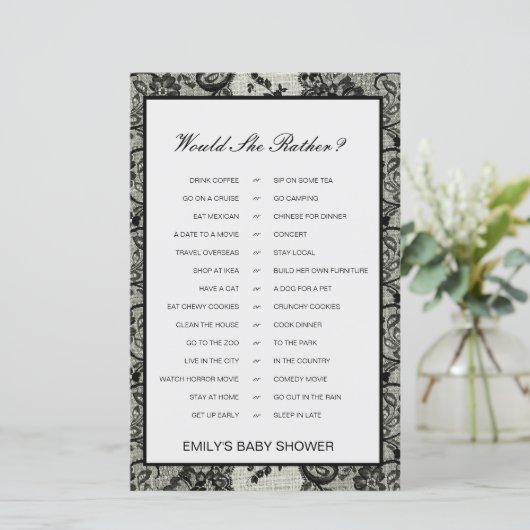 彼女はむしろ赤ちゃんシャワーゲーム印刷 (スタンド正面)