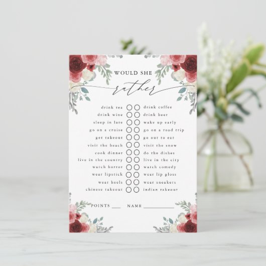 彼女はむしろ赤ワインのフローラパーティーゲーム エンクロージャーカード (スタンド正面)