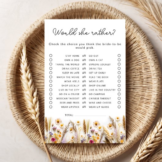 彼女はむしろ野花のブライダルシャワー試合を