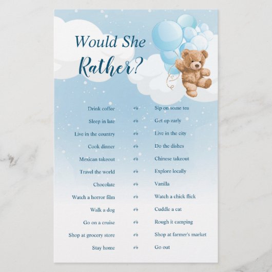 彼女はむしろ青いテディ・ベア・ゲームを好む チラシ (正面)