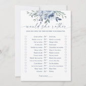 彼女はむしろ青いブライダルシャワーのゲームカード 招待状 (正面)