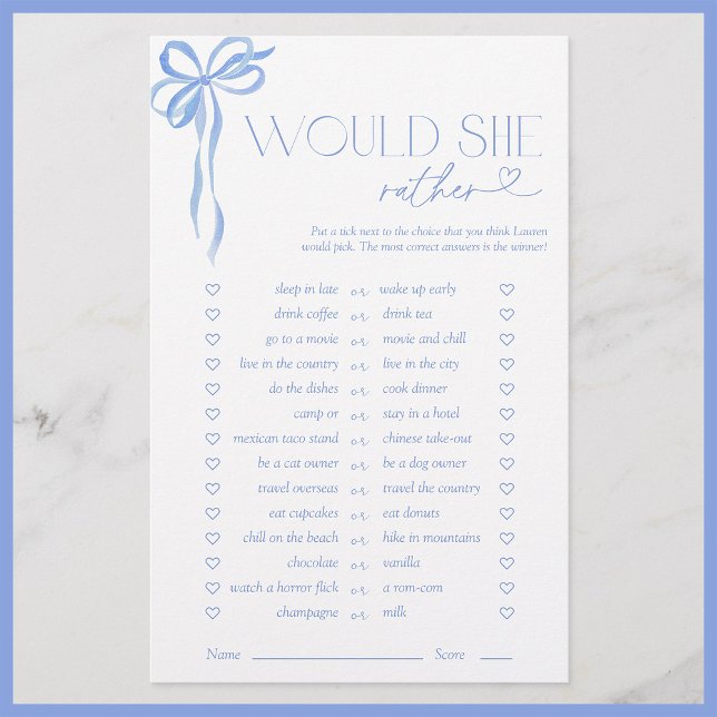 彼女はむしろ青い弓のブライダルシャワーゲーム (クリエイターアップロード済み)