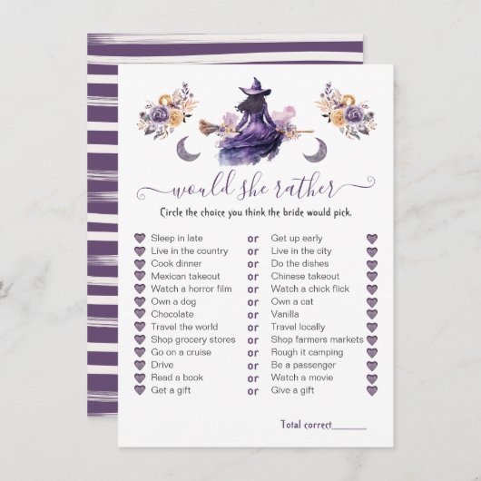 彼女はむしろ魔女ヒッチゲームブライダルシャワー 招待状 (正面/裏面)
