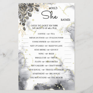 彼女はむしろ黒いバラBridalShowerゲームカード チラシ