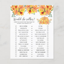 彼女はむしろ – かぼちゃの赤ちゃんシャワーゲーム