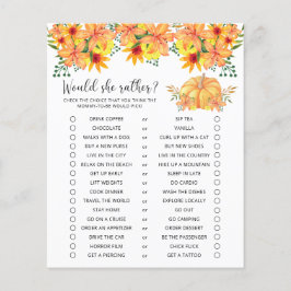 彼女はむしろ – かぼちゃの赤ちゃんシャワーゲーム