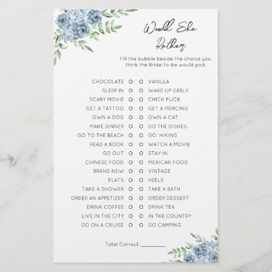 彼女はむしろ – ブライダルシャワーゲーム (正面)