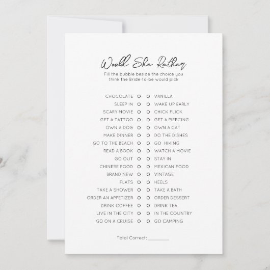 彼女はむしろ – ブライダルシャワーゲーム シーズンカード (正面)