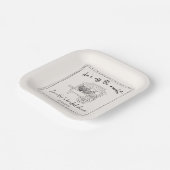 「彼女はもう市場にはいない」手描きのブライダルシャワー ペーパープレート (傾斜あり)