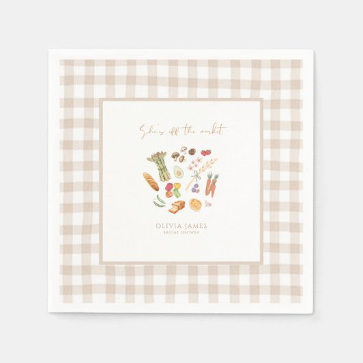 彼女はもう恋愛市場から撤退した フラワーブライダルシャワー スタンダードカクテルナプキン (正面)